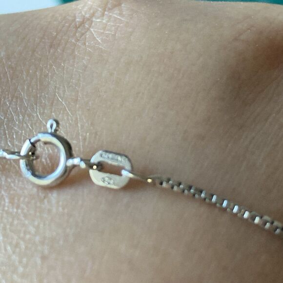 Vintage Sterling Silver 925 Abalone Square Roped Pendant w/ 18in Box Chain 9.13g - Picture 12 of 15